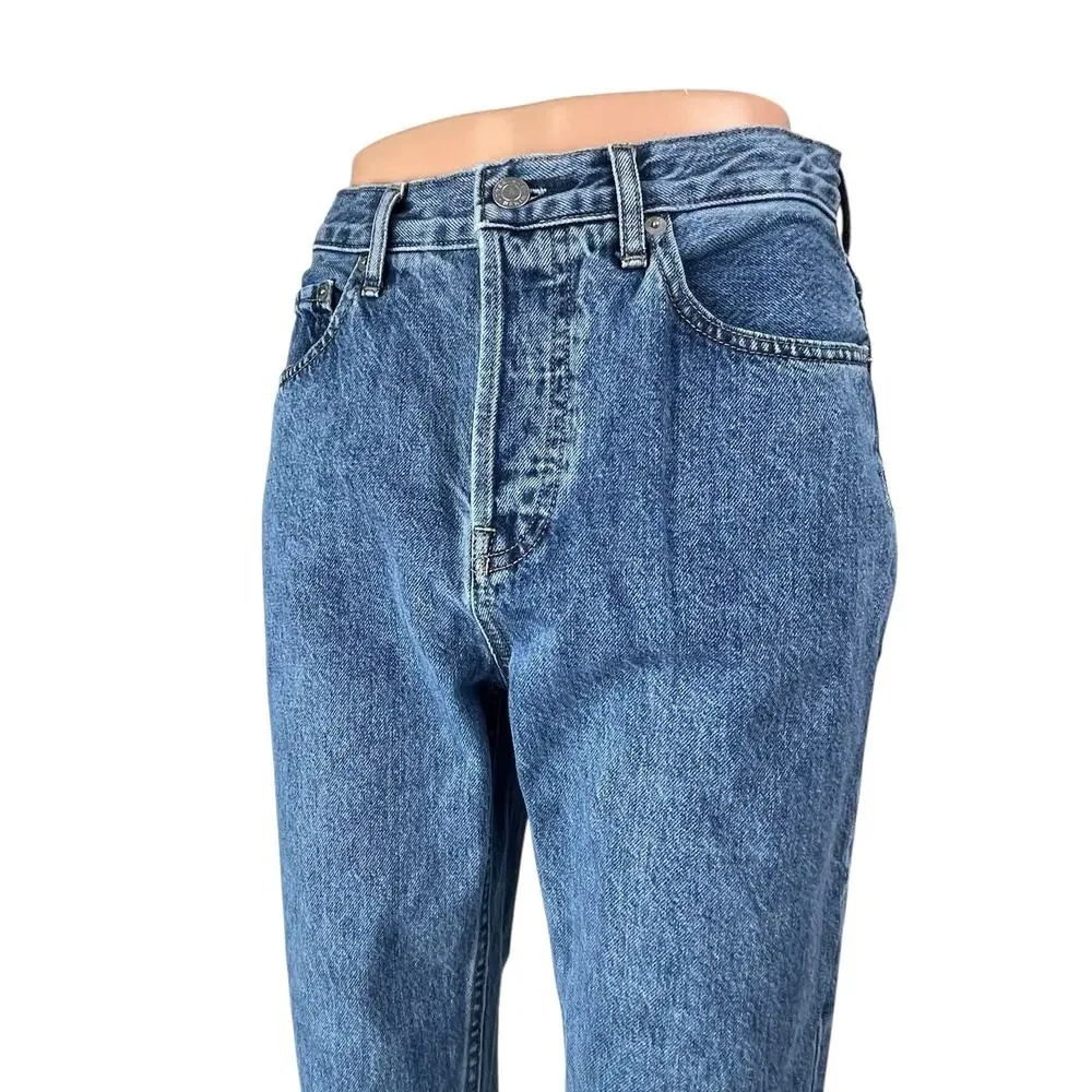 Everlane The 90's Cheeky Blue High Waisted Straight Leg Denim Jeans Pants Sz 26
